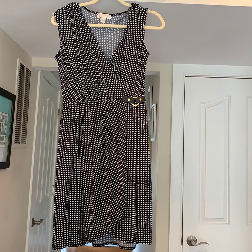 Michael kors black & white wrap dress
